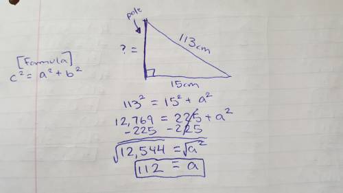 the picture below shows a pole and its shadow:  a pole is shown with a right triangle side. the righ
