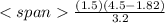 \frac{(1.5)(4.5-1.82)}{3.2}