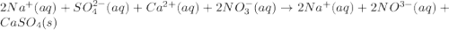 2Na^+(aq)+SO_4^{2-}(aq)+Ca^{2+}(aq)+2NO_3^{-}(aq)\rightarrow 2Na^+(aq)+2NO^{3-}(aq)+CaSO_4(s)