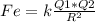 Fe= k\frac{Q1*Q2}{R^{2} }