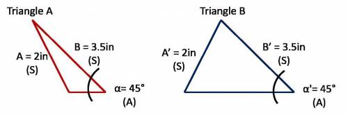 Sketch an example of two triangles that meet the ssa criteria that are not congruent.