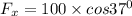 F_x = 100\times cos 37^0