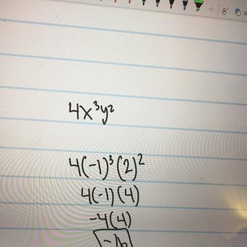What is the value of this expression 4x^3y^2 when x=-1 and y=2