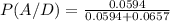 P (A/D)= \frac{0.0594}{0.0594+0.0657}