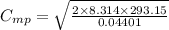 C_{mp}=\sqrt {\frac{2\times 8.314\times 293.15}{0.04401}}