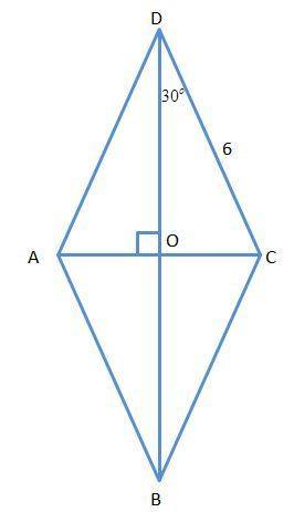 The sides of a rhombus with angle of 60° are 6 inches. find the area of the rhombus.
