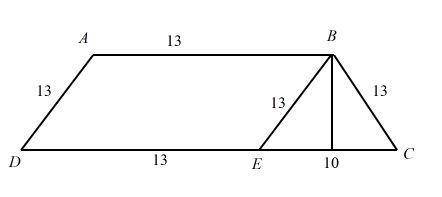 The perimeter of an isosceles trapezoid is 62 cm. if three sides are equal in length and the fourth