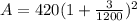 A=420(1+\frac{3}{1200})^2