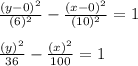 \frac{(y-0)^2}{(6)^2}-\frac{(x-0)^2}{(10)^2}=1\\\\\frac{(y)^2}{36}-\frac{(x)^2}{100}=1