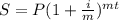 S=P(1+\frac{i}{m})^{mt}