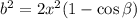 b^2=2x^2(1-\cos \beta)