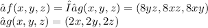 ∇f(x,y,z)=λ∇g(x,y,z) =(8yz,8xz,8xy)\\∇g(x,y,z)=(2x,2y,2z)