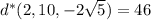 d^*(2,10,-2\sqrt5)=46