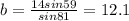 b=\frac{14sin59}{sin81}=12.1