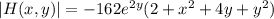 |H(x,y)|=-162e^{2y}(2+x^2+4y+y^2)