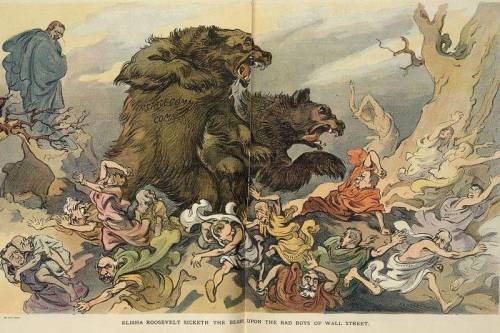 In this cartoon, the bears are labeled interstate commerce commission and federal courts. the ca