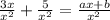 \frac{3x}{x^2}+\frac{5}{x^2}=\frac{ax+b}{x^2}