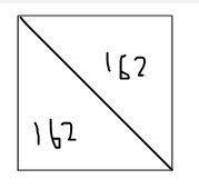 Asquare is cut into two congruent triangles by drawing the diagonal between two corners. if the area