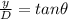 \frac{y}{D}=tan \theta