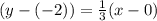 (y-(-2))=\frac{1}{3}(x-0)