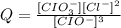 Q=\frac {[CIO_3^{-}][Cl^{-}]^2}{[CIO^{-}]^3}