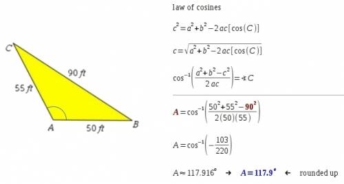 Find a round to the nearest tenth!  laws of cosines