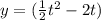 y = (\frac{1}{2}t^2 - 2t)