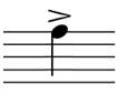 What refers to emphasis on a single musical note?