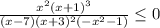 \frac{x^2(x+1)^3}{(x-7)(x+3)^2(-x^2-1)} \leq 0
