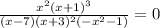 \frac{x^2(x+1)^3}{(x-7)(x+3)^2(-x^2-1)}=0