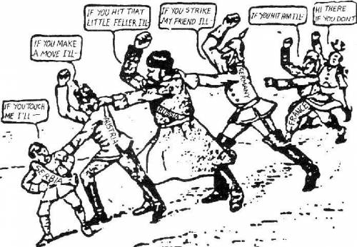 Look at this cartoon, which was published in the us newspaper the brooklyn eagle in july 1914, befor