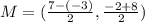 M = (\frac{7 - (-3)}{2}, \frac{-2 + 8}{2})