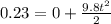 0.23=0+\frac{9.8t^2}{2}