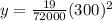 y = \frac{19}{72000}(300) ^ 2