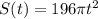 S(t)=196\pi t^2