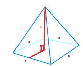 What is the slant height of a square pyramid that has a surface area of 189 square feet and a side l