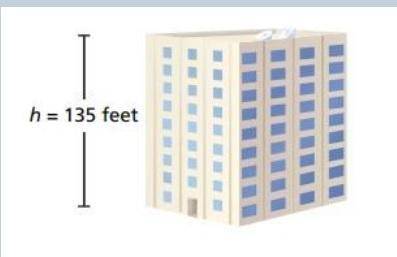 The height of a building (135) is proportional to the number of floors the figure shows the height o