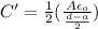 C' = \frac{1}{2}(\frac{A\epsilon_{o}}{\frac{d - a}{2}})