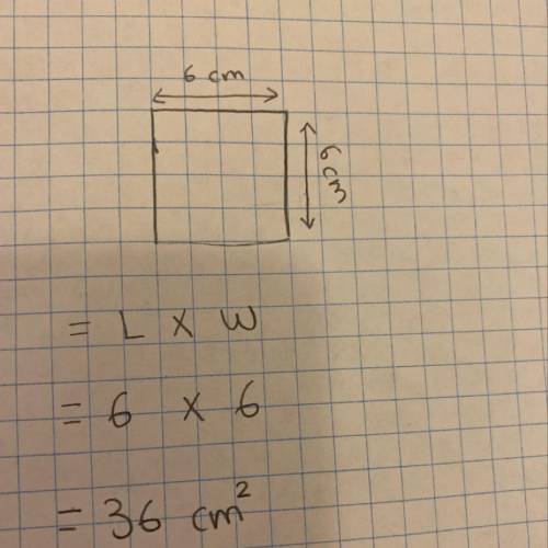 Asquare has a side length of 6 cm. draw a diagram representing the figure. using the formula length