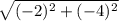 \sqrt{(-2)^{2}+(-4)^{2}}