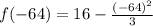 f(-64)=16-\frac{(-64)^2}{3}
