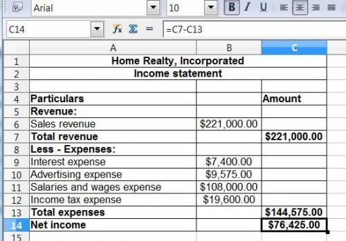 E1-7 preparing an income statement [lo 1-2]home realty, incorporated, has been operating for three y