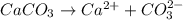 CaCO_{3} \rightarrow Ca^{2+} + CO^{2-}_{3}
