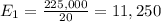 E_{1} = \frac{225,000}{20} = 11,250