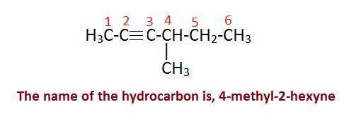 Which answer provides the correct name for name the following hydrocarbon?   moving left to right: