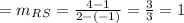 =m_R_S= \frac{4-1}{2-(-1)}= \frac{3}{3}=1