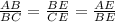 \frac{AB}{BC} = \frac{BE}{CE} = \frac{AE}{BE}