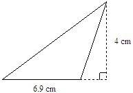 Find the area the figure is not drawn to scale 6.9 cm 4 cm