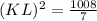 (KL)^2=\frac{1008}{7}