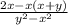 \frac{2x-x(x+y)}{y^2-x^2}